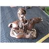 Image 4 : Bronze Horse and Man Figure (12" Long)