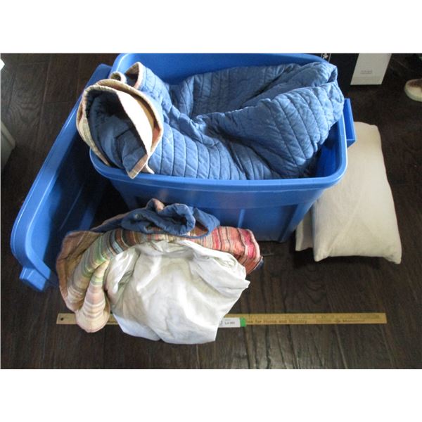 Pillows, Blanket, Tote with Lid