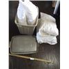 Image 1 : (4) Large Pillows, Tote with Lid