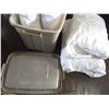 Image 3 : (4) Large Pillows, Tote with Lid