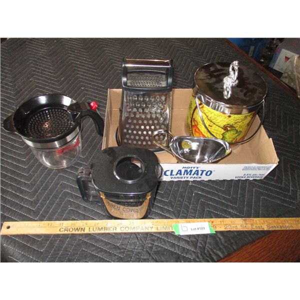 Ice Bucket, Measuring Cup, Misc. Grater
