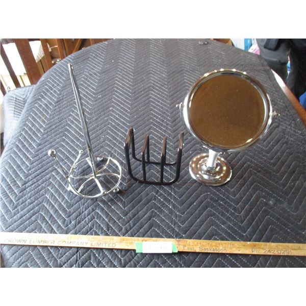 Make-up Mirror and Paper Towel and Napkin Holders