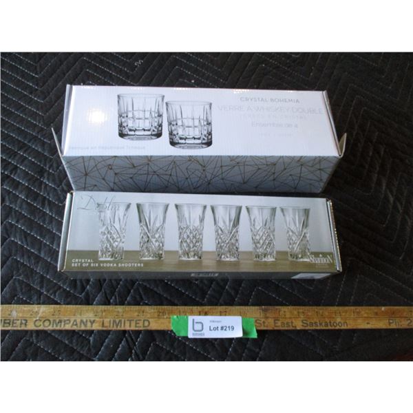 Crystal Vodka Glasses, Double Old Fashioned Glass in Box