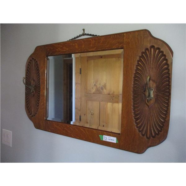 Wall Mirror with Hooks (36x21")