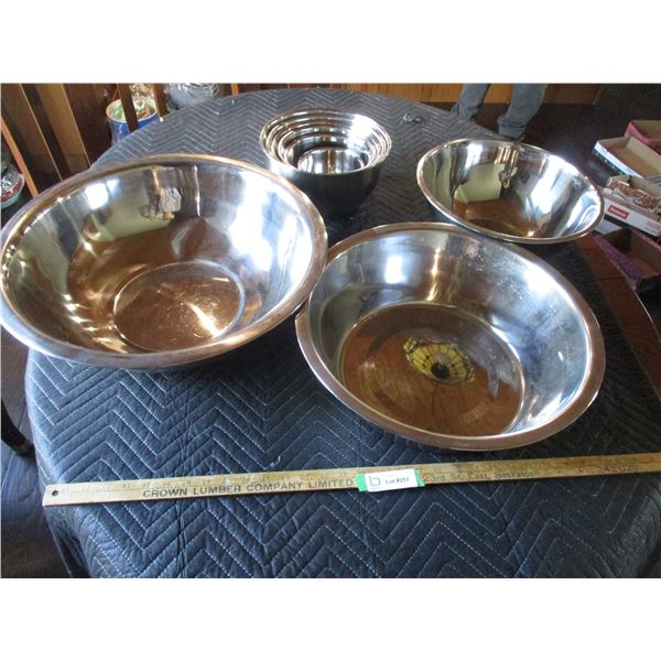 (9) Stainless Steel Bowls