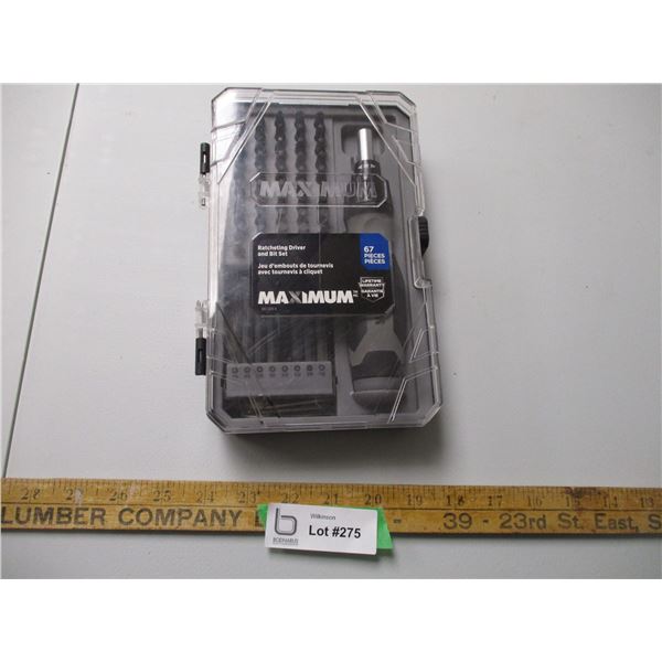Maximum Ratcheting Driver & Bit Set in Case Bodnarus Auctioneering