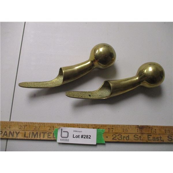 (2) Brass Scotch Tops