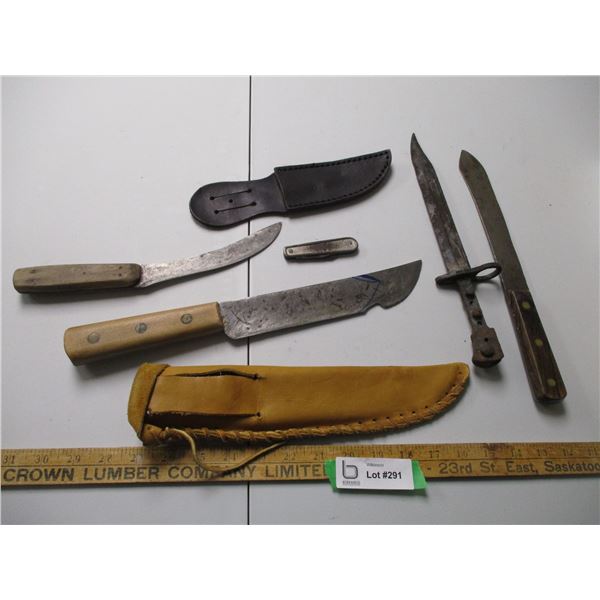 Butcher & Pocket Knives with (2) Sheaths