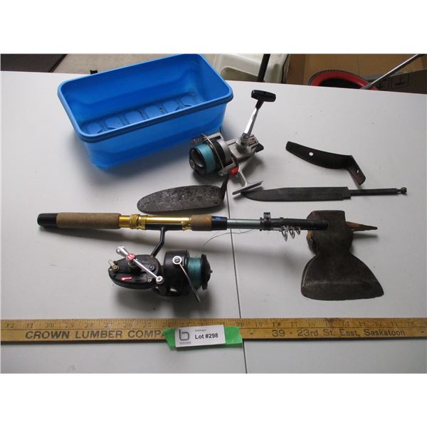 Axe Head, Vintage Fishing Reels, Daiwa 1050 Reel with Rod