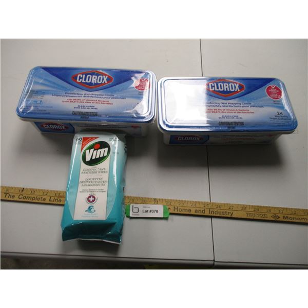 Clorox Wet Mopping Cloth, VIM Sanitizing Wipes