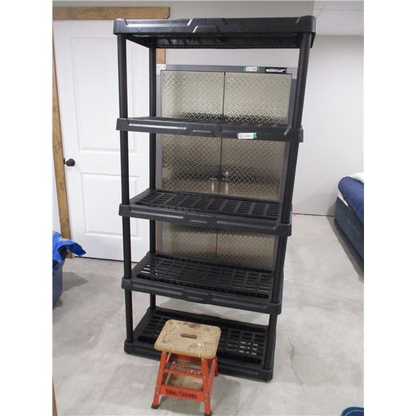5 Tier Shelf (34 x 16 x 22") with Small Step Stool