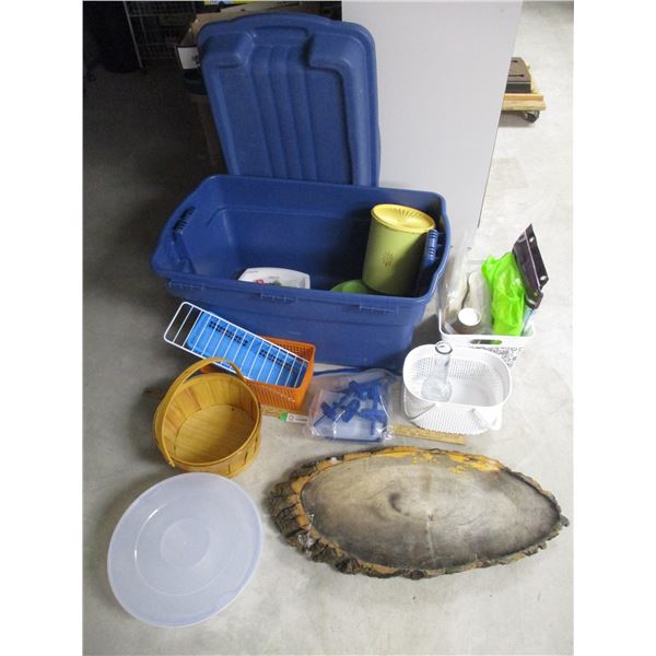 Kitchen Related Items with Tote