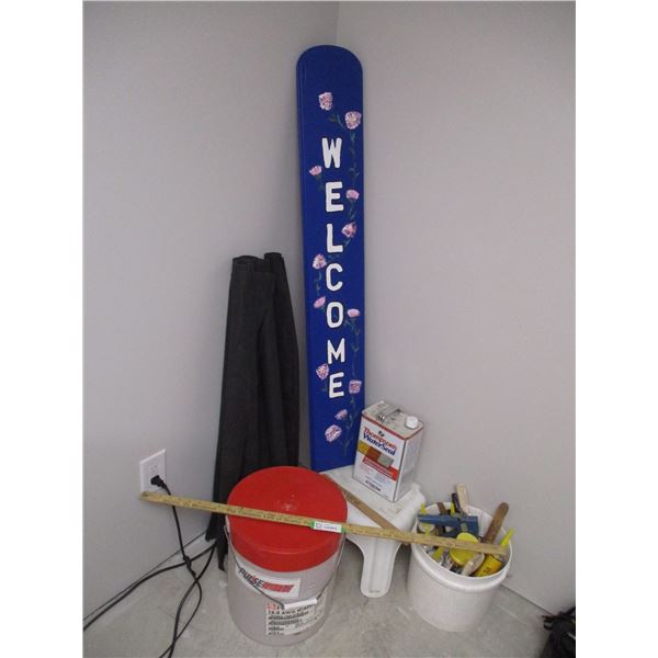 Landscaping Fabric, Welcome Sign, Silicone, Plastic Step Stool, Misc.