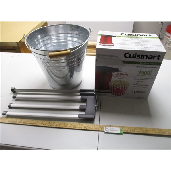 Small Pail, Popcorn Popper, Towel Rack