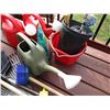 Image 4 : Broom, Pail, Watering Cans, Rake, Misc.