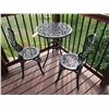 Image 1 : Small Cast Iron Patio Table with (2) Chairs