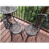 Image 4 : Small Cast Iron Patio Table with (2) Chairs
