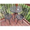 Image 1 : Small Cast Iron Patio Table with (2) Chairs