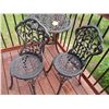 Image 4 : Small Cast Iron Patio Table with (2) Chairs