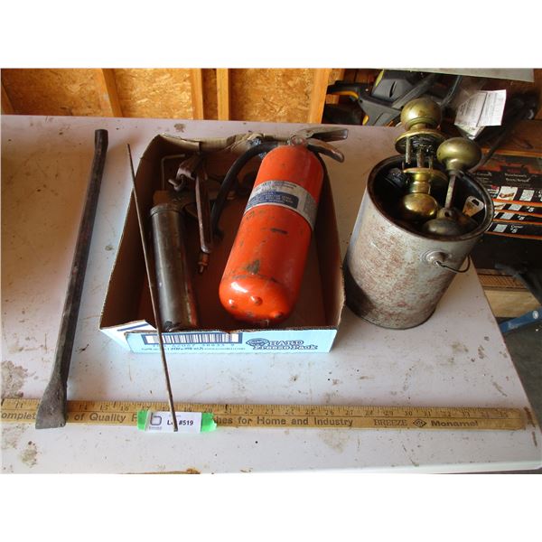 Door Hardware, Fire Extinguisher, Prybar, Misc. Tools