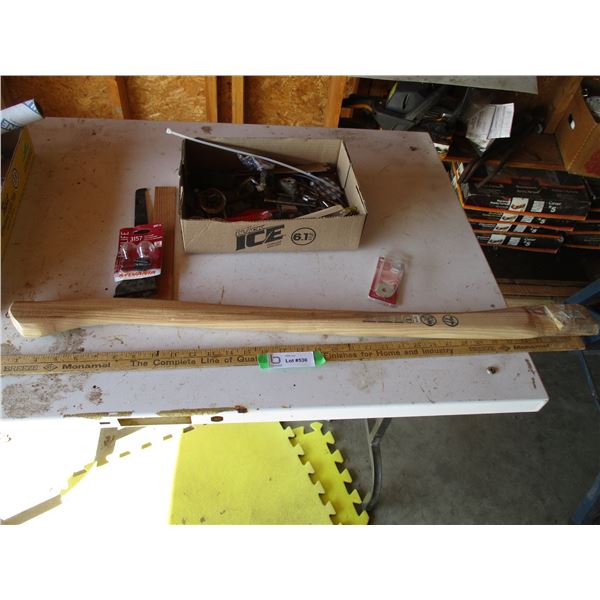 Axe Handle, Sylvania Light, Combination Locks, Fittings, Misc.