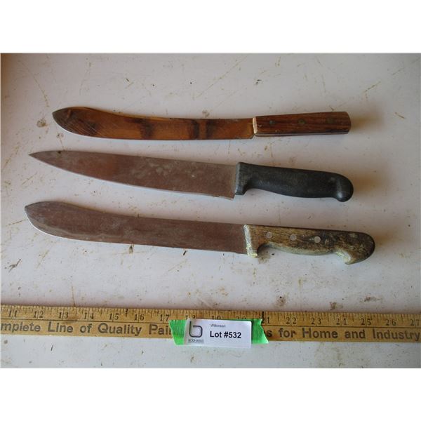 (3) Butcher Knives