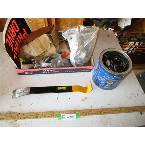 Pry Bar, Screws, Nails, Private Drive Sign, Misc.