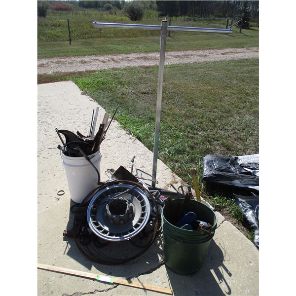 Trailer Mirrors, Scrap Metal, Stand, Misc. Items