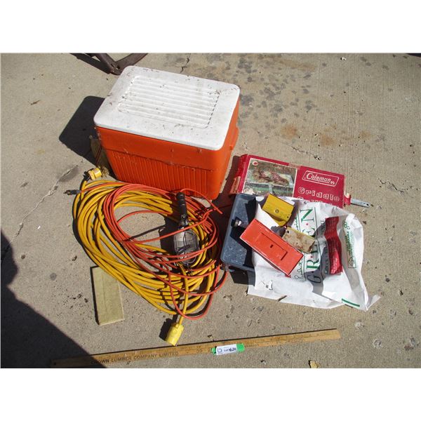 Extension Cord, Cooler, Trouble Light, Items