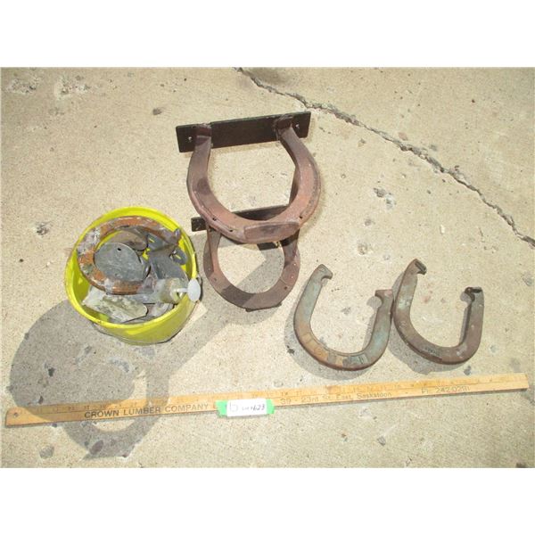Horse Shoe Stand with Horse Shoes