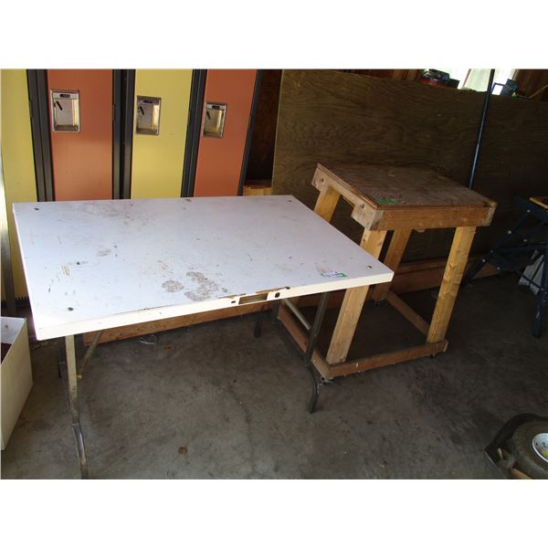 Metal Table (44 x 27"), Homemade Stand