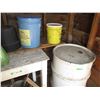 Image 3 : Wooden Table with Contents, Galvanized Tub & Barrel, Misc.