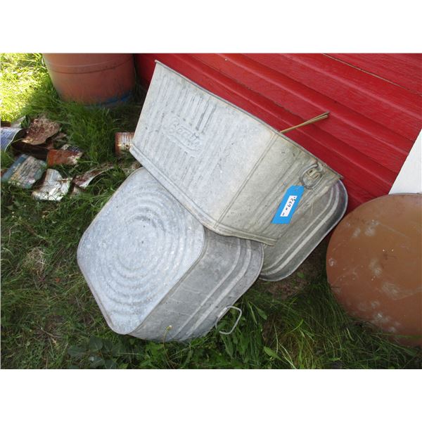 3 Galvanized Tubs - 1 is Beatty