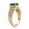 Image 3 : 1.43 ctw Emerald and 0.38 ctw Diamonds 18KT Yellow Gold Ring