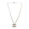 Image 1 : Chanel Silver & Colored Rhinestone CC Logo Pendant Necklace