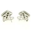 Image 8 : 14K White Gold 1.50 ctw 50 Round Diamond Square Multi Channel Omega Back Earring