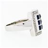 Image 5 : De Hago 18k White Gold 2.65 ctw Sapphire Diamond Square Dome Platter Cocktail Ri