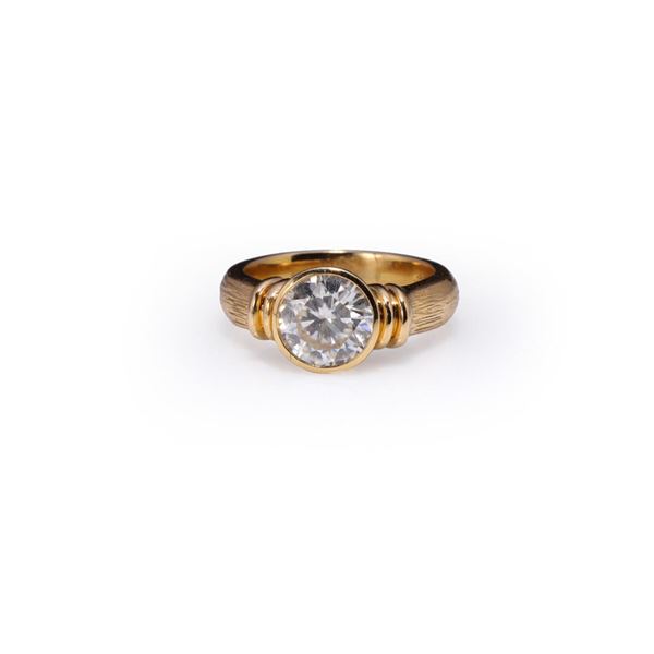 Heavy 18K Yellow Gold & Moissanite Ring