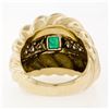 Image 9 : Vintage 18k Gold 2.29 ctw GIA Certified Colombian Emerald and Diamond Cocktail R