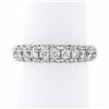 Image 1 : Fancy 18K White Gold 1.15 ctw Round Pave Diamond 4.75mm Domed Wedding Band Ring