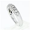 Image 7 : Fancy 18K White Gold 1.15 ctw Round Pave Diamond 4.75mm Domed Wedding Band Ring
