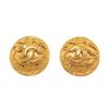 Image 2 : Chanel Gold Metal Round CC Logo Clip On Earrings