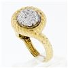Image 9 : FINE 18k Gold R. Stone Dome Cluster Diamond Hammered Turritella Conch Shell Ring