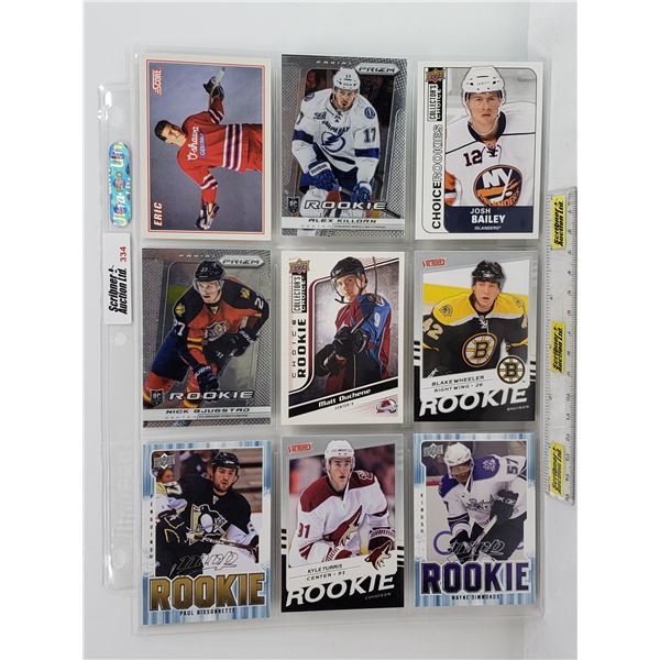 Variety - Hockey Cards (Sheet of 9) : Alex Killoran, Josh Bailey, Nick Gjugstad, Matt Duchene, Blake