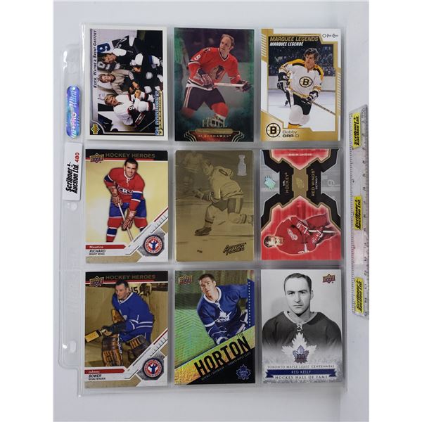 2000's Variety - Hockey Cards (Sheet of 9) : Keith Gretzky, Wayne Gretzky, Brent Gretzky, Bobby Hull