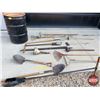 Image 1 : Estate Lot: Barrel Lot w/Long Handle Tools (Shovels; Axe; Hoe; Rakes; Post Hole Diggers; etc) (Barre