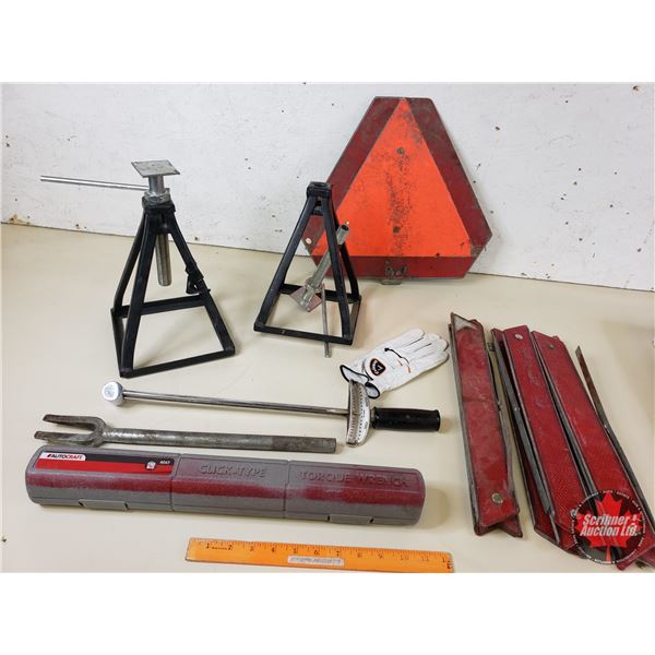 Tool/Roadside Items : Tri-Angle; Jacks; Torque Wrench; Road Flares, etc ...