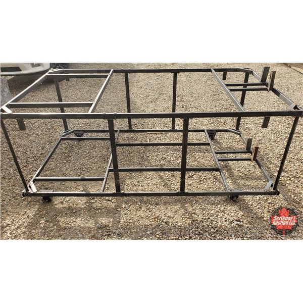 Metal Tubing Wheeled Frame Rack (38