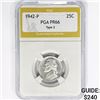 Image 1 : 1942-P Washington Silver Quarter PGA PR66 Type 2