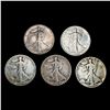 Image 1 : [5] Walking Half Dollars [1918-S, 1919, 1919-D, 19